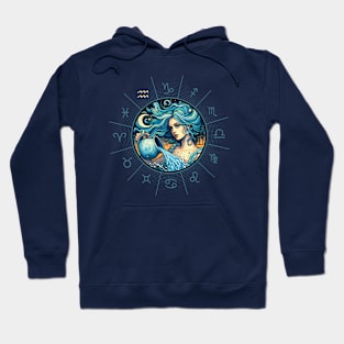 ZODIAC Aquarius - Astrological AQUARIUS - AQUARIUS - ZODIAC sign - Van Gogh style - 3 Hoodie